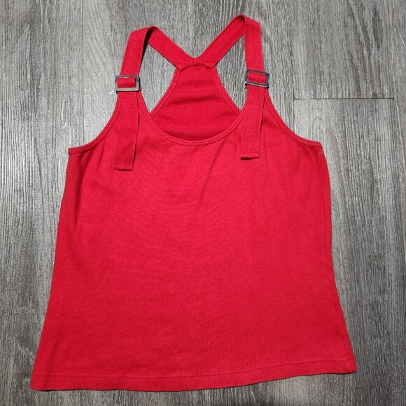 Vintage Y2K red tank top ✦ halter top with thick adjustable buckle straps - Picture 5 of 11